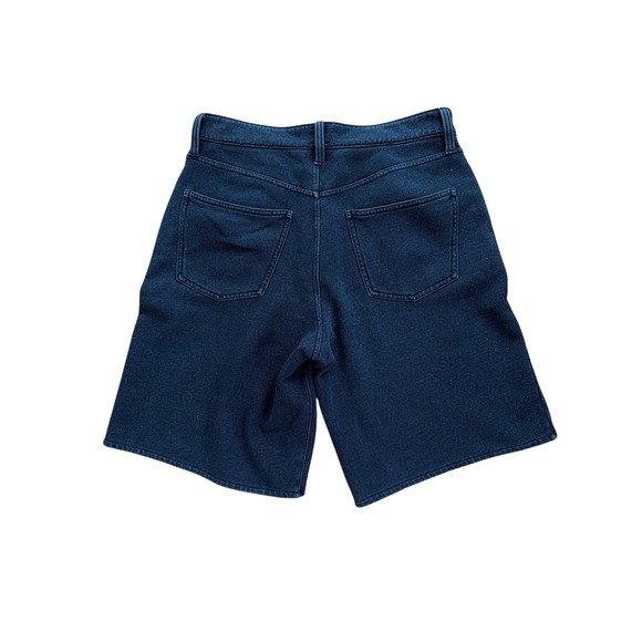Gap Womens Dark Indigo Wide Leg Denim Shorts High Rise Soft Knit Jorts Size M - Picture 2 of 3